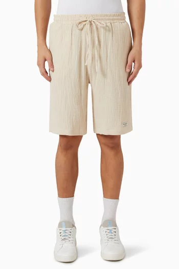 Drawstring Shorts in Crinkle-cotton