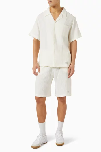 Drawstring Shorts in Crinkle-cotton