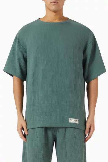 Oversized T-shirt in Crinkle-cotton
