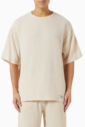 Oversized T-shirt in Crinkle-cotton