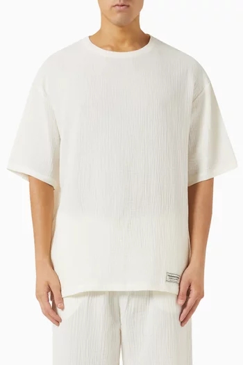 Oversized T-shirt in Crinkle-cotton