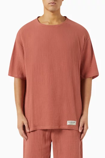 Oversized T-shirt in Crinkle-cotton