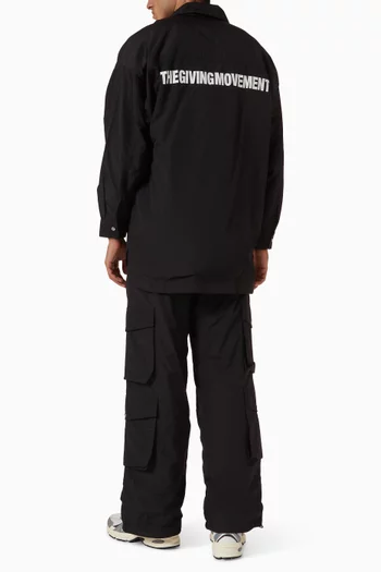 Oversized Pocket Shacket in Recycled Nylon