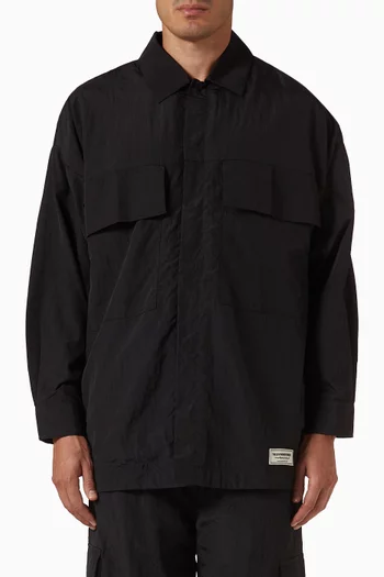 Oversized Pocket Shacket in Recycled Nylon