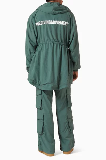 Oversized Zip Hoodie in Recycled Nylon