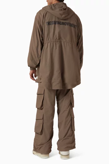 Oversized Zip Hoodie in Recycled Shell