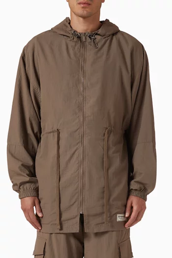 Oversized Zip Hoodie in Recycled Shell