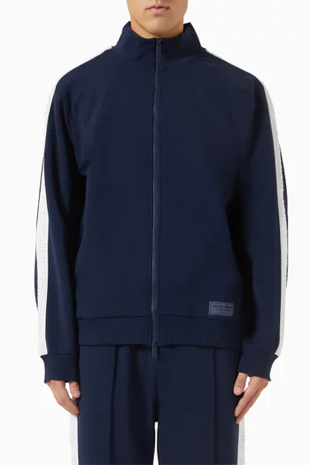 Embossed-logo Track Jacket in Organic Cotton-blend