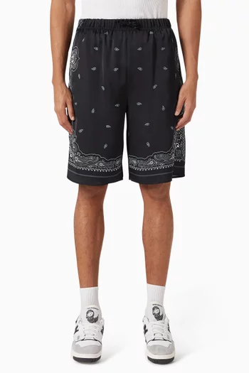 Paisley Print Shorts in Recycled Satin