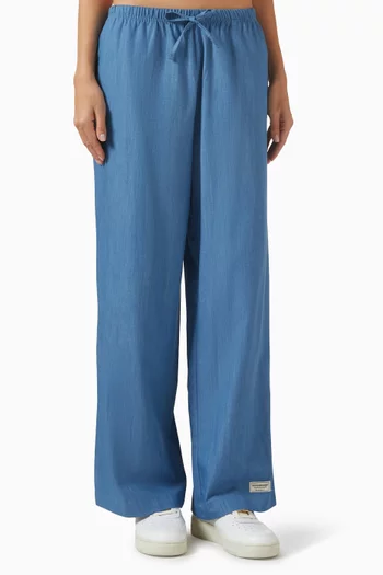 Chambray Wide-leg Pants in Denim