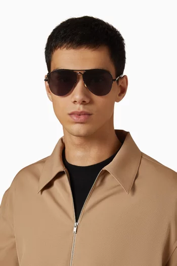 Amelia Aviator Sunglasses in Titanium