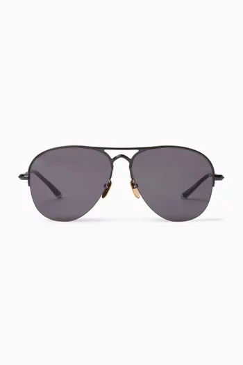 Amelia Aviator Sunglasses in Titanium