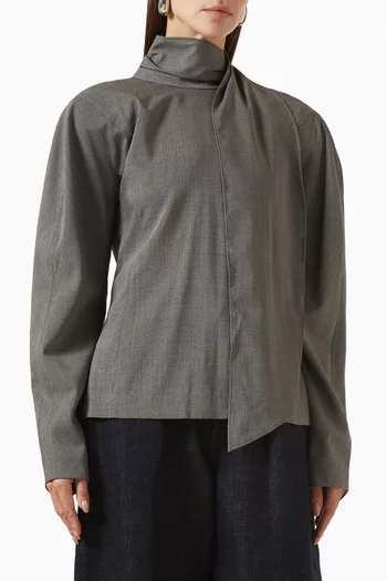 La Chale Blouse in Virgin Wool Blend