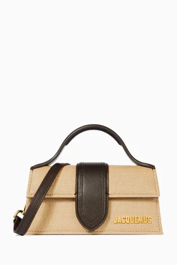 Mini Le Bambino Tote Bag in Raffia & Leather