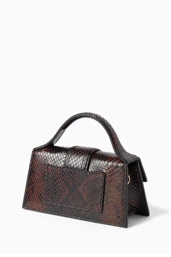 Le Bambino Mini Top-handle Bag in Python-embossed Leather