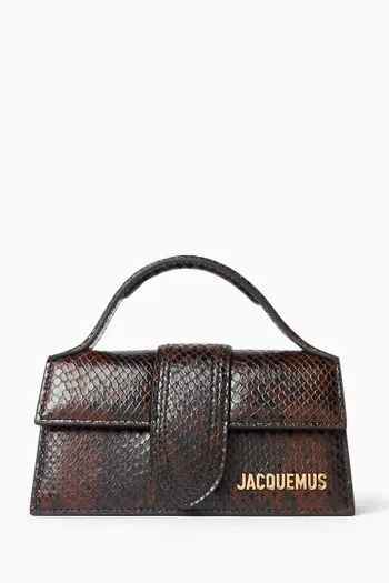 Le Bambino Mini Top-handle Bag in Python-embossed Leather