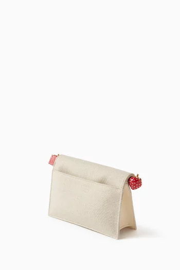 La Petite Pochette Rond Clutch Bag in Canvas