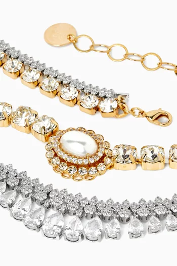 Esencia Layered Necklace in Gold and Silver-plated Brass
