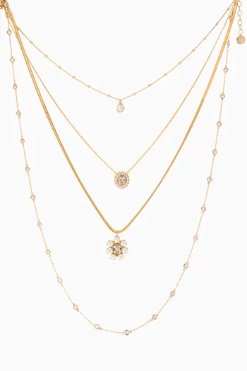 Thalassa Layered Necklace in Gold-plated Brass