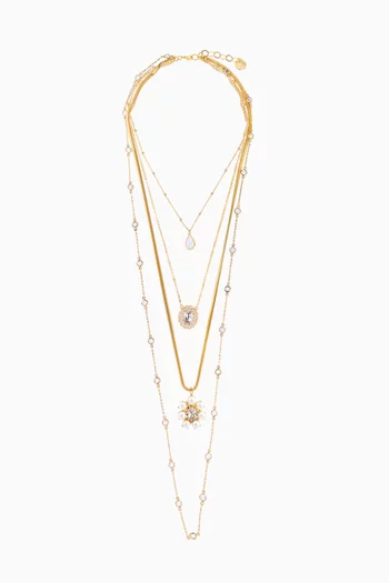 Thalassa Layered Necklace in Gold-plated Brass