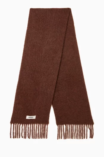 L'écharpe Carro Fringe Scarf in Mohair-alpaca