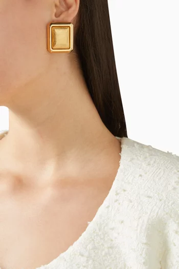 The Carré Drop Earrings in Brass