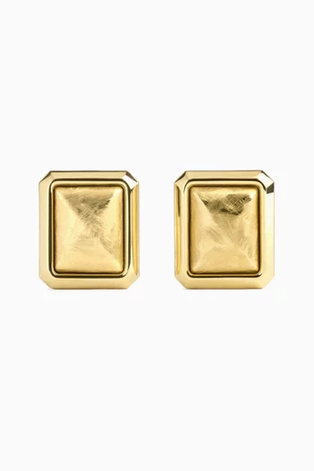 The Carré Drop Earrings in Brass
