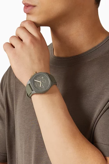 Rafael Quartz Chronograph Silicone Watch, 44mm