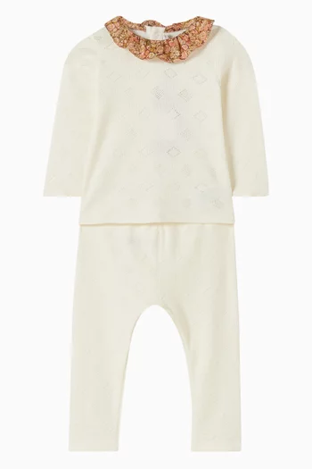 Daisie Top & Pants Gift Set in Organic Cotton-knit