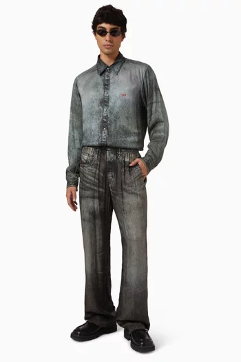 Shirt in Denim-Look Viscose