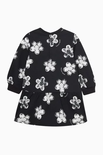 فستان مزين بزهرة قطن