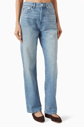 High Rise Straight Jeans in Denim