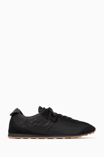 The Tennis Soft Sneakers in Suede & Nylon