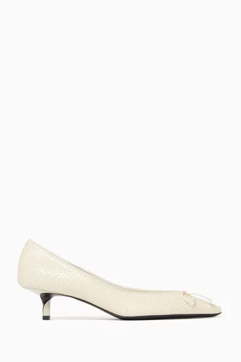 The Tourni  45 Twisted  Heel Pumps in Leather
