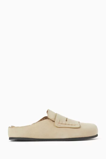 Mocassin Shearling Mules in Suede