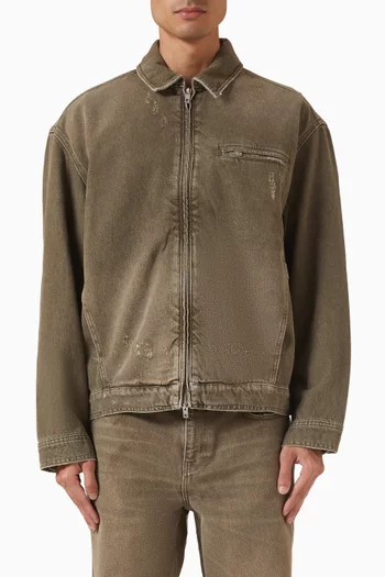 جاكيت دينم باهت بياقة 