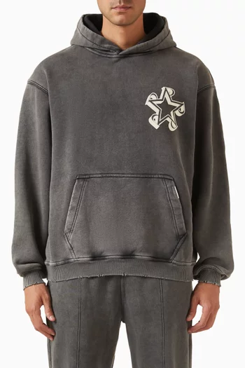 Initial Star Hoodie in Cotton-fleece