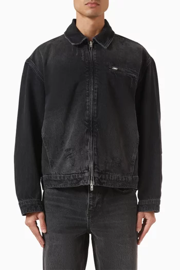 جاكيت دينم باهت بياقة