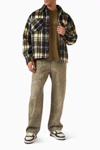 Check Overshirt in Brushed-knit