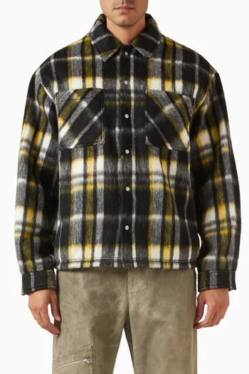Check Overshirt in Brushed-knit