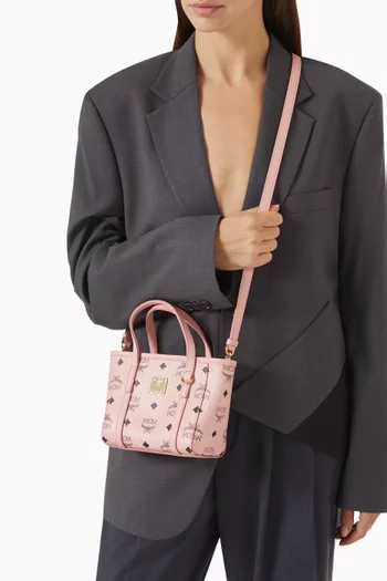 Mini Toni Shopper Tote Bag in Visetos Coated Canvas