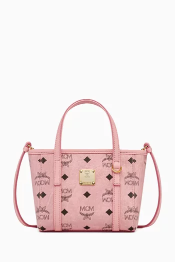 Mini Toni Shopper Tote Bag in Visetos Coated Canvas