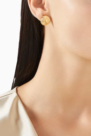 Spiral Small Stud Earrings in 18kt Gold-plated Brass