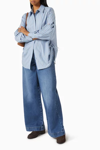 قميص داني بنقشة مخططة بوبلين