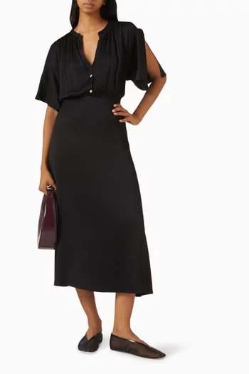 فستان إليتا قماش سيرساكر مزدوج