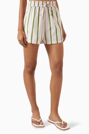 Harvey Stripe Shorts in Cotton-poplin