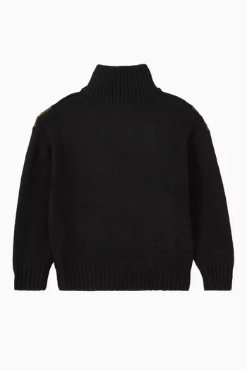 High Neck Zipped Sweater