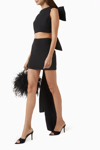 Oversized Bow Crop Top in Cady