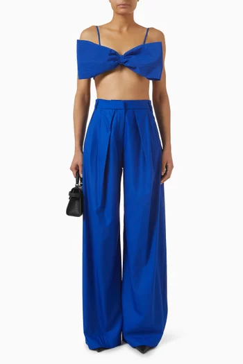 Front-pleat Wide-leg Pants