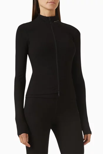 Social Club Zip Jacket in Rib Jersey